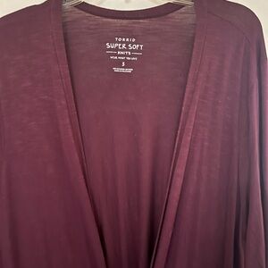 Torrid Burgundy Open Front Cardigan